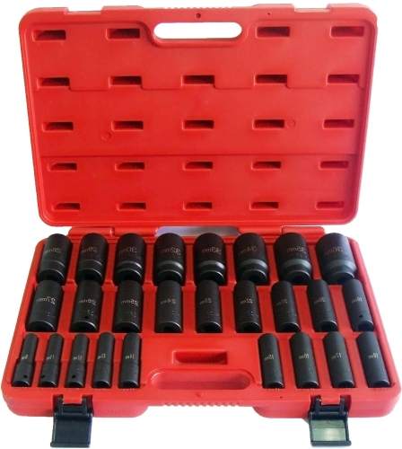 26PC 1/2” Deep Impact 
Socket Set (MM)(HI-VIZ)
CR-MO 12 Point