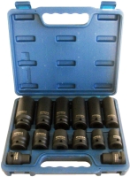 14PC 1/2” IMPACT SOCKET SET (Metric, 6PT)CR-MO 
 