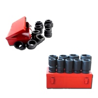 10-pc 1” Dr. Truck Service Hi-Viz Impact Socket Set CR-MO (SAE approved)