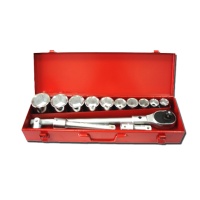 15-pc 3/4” Dr. Socket Set CR-V (6-point model, metric combination)