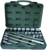 21-pc 3/4” Dr. Socket Set CR-V (6-point model, metric combination)