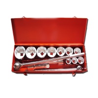 15-pc 1” Dr. Socket Set CR-V (12-point model, metric combination)