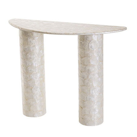 K/D ORGANIC CAPIZ CONSOLE TABLES