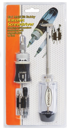 4IN1 MULTI BIT STUBBY RATCHET SCREWDRIVER