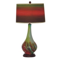 Art Glass Table Lamp with Night Light