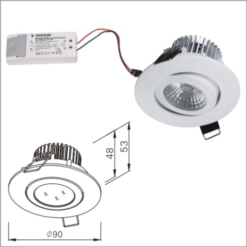 Long Serving Life Dimmable COB LED, Elegant Design LED Downlight