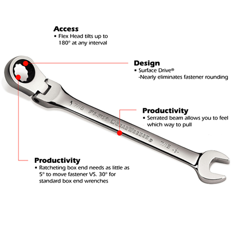 Flex Ratcheting Wrench / Double Flex / Stubby Flex