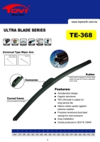 Frameless Wiper Blade, Ultra Blade-Universal Fit