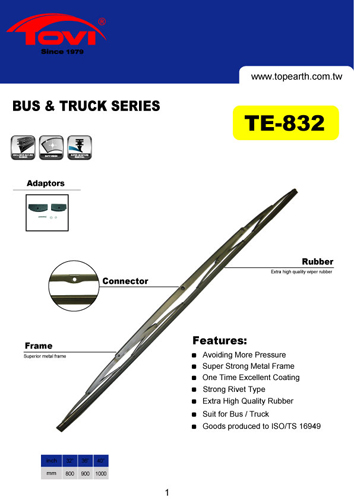 Heavy Duty Wiper Blade for bus and truck, European Standard