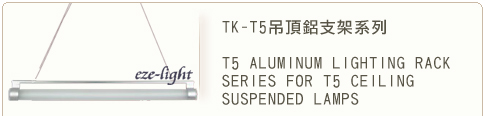 Aluminum Lighting Rack Series For T5 Ceiling Suspended Lamps