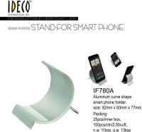 Aluminum curve shape smart phone holder.