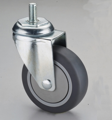 414 Dual-brake Screw-in TPR Swivel Caster