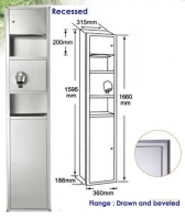 Recessed Combination Dryer Towel Waste Unit