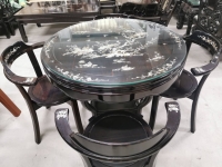 Ebony Inlaid Small Round Table