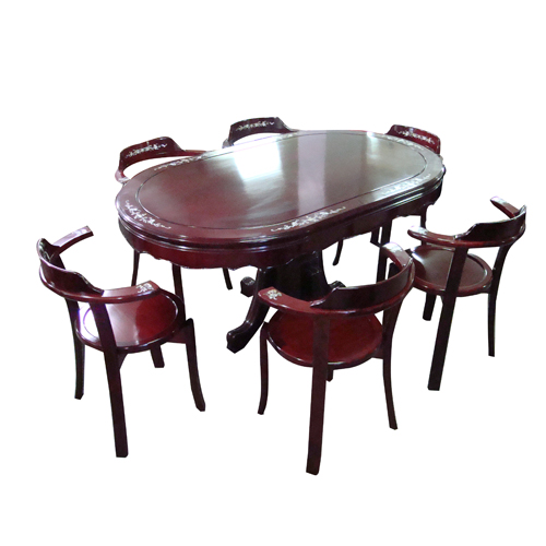 Oval Mahogany Dining Room Ensemble