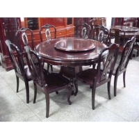 Round Padauk Dining Room Ensemble