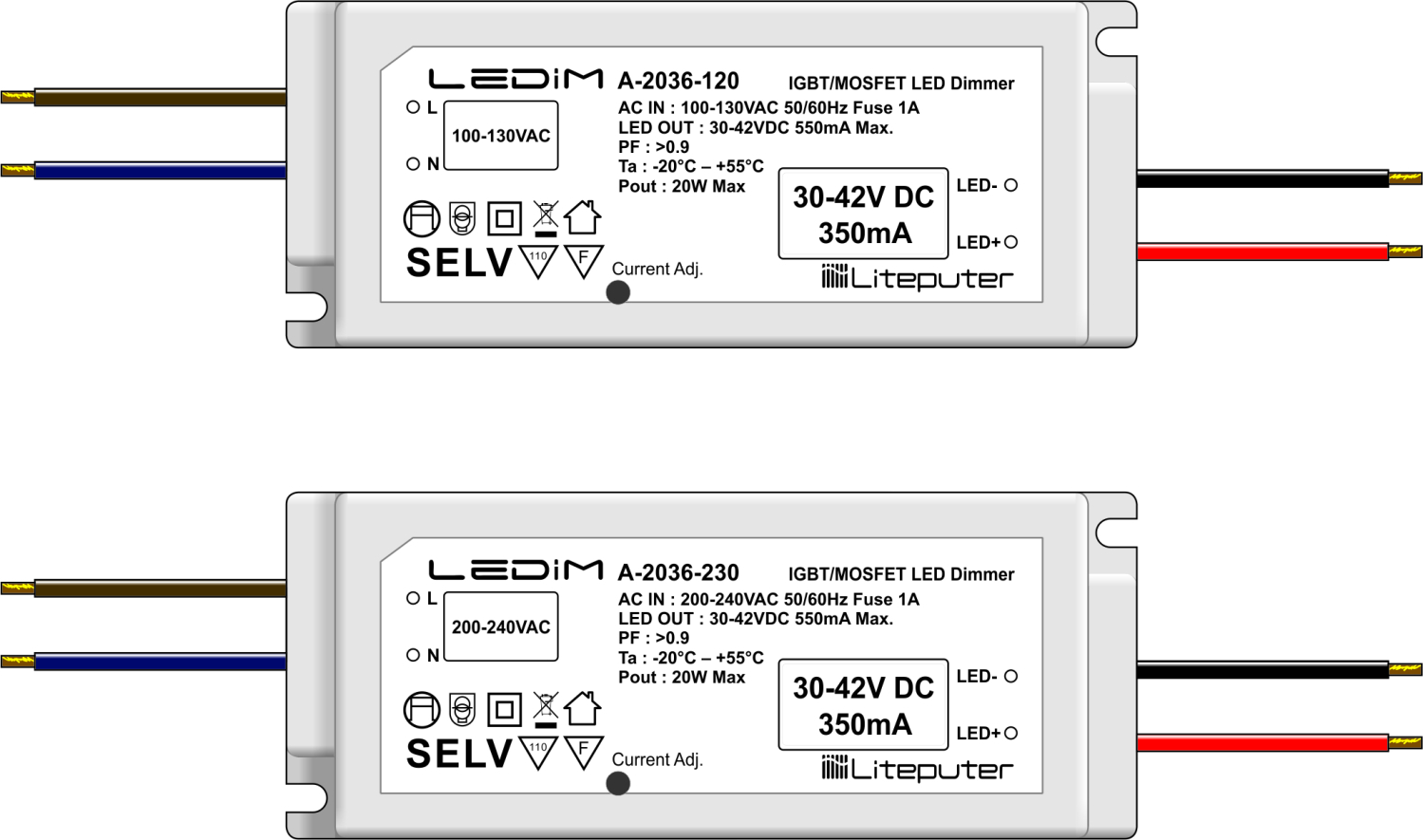 20W MOSFET Constant Power LED Dimmable Driver