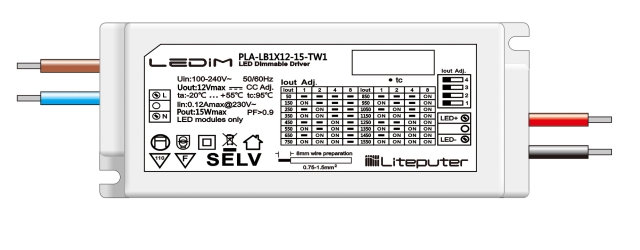 LEDiM 12V 15W PLC Constant Current LED Driver