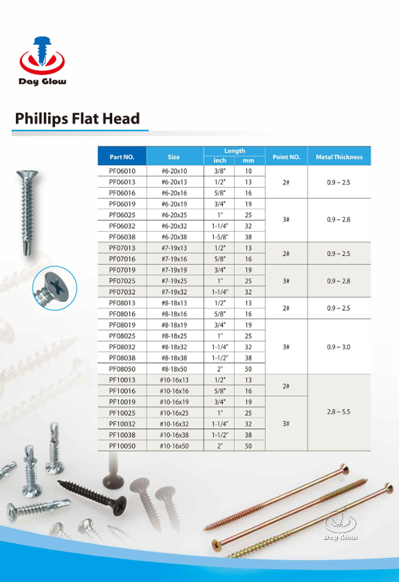 Phillips Flat-Head Self-drilling Screw