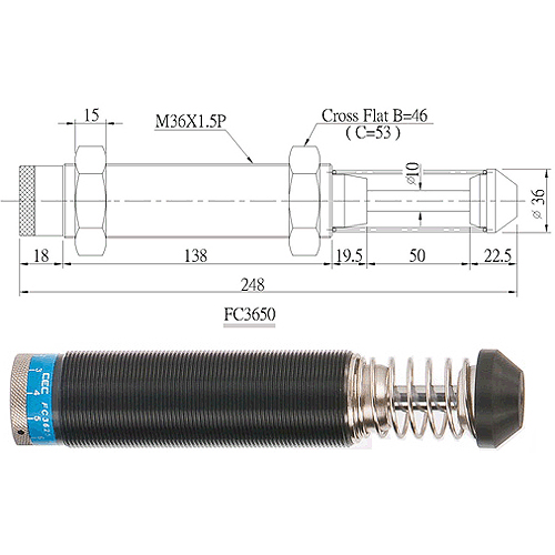 Adjustable shock absorbers. Can be adjusted according to speed and energy of impact objects.