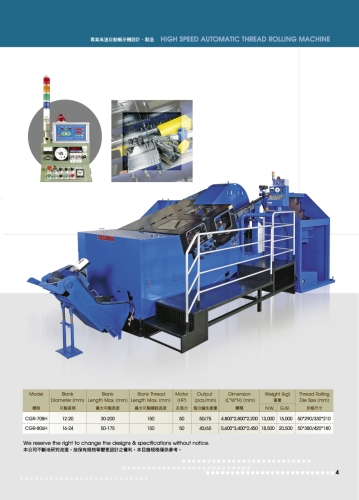 Automatic Thread Rolling Machines