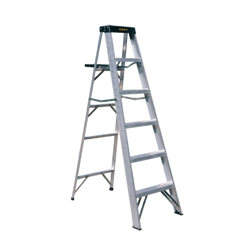 Aluminum Single Sided Step Ladder (Loading Capacity: 250lbs / 225lbs)