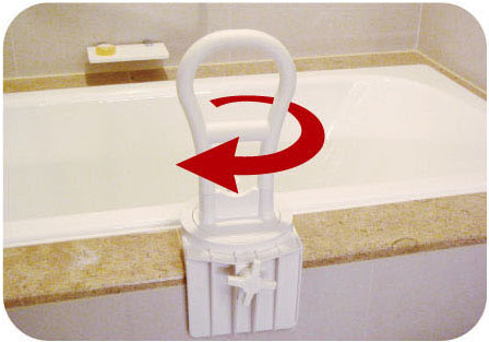 Rotating Bath Tub Safety Rail