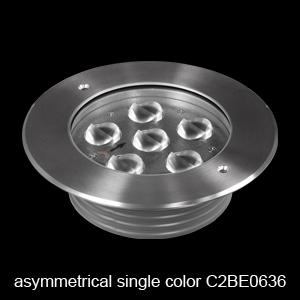 Asymmetrical high power LED inground light