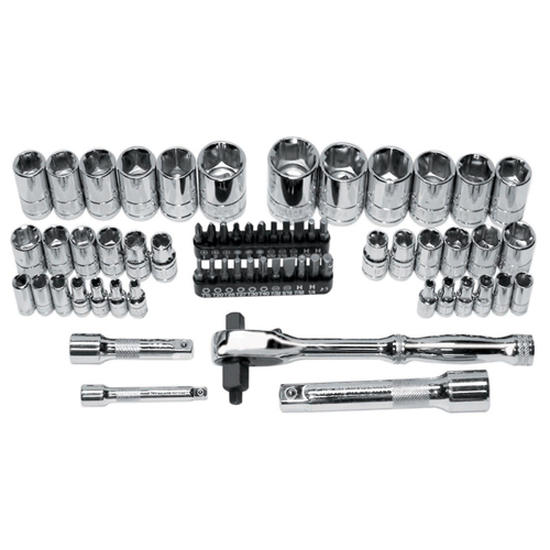 63pc 3-in-1 Ratchet & Socket Set