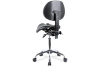 PATENT SADDLE CHAIR WITH ADJUSTABLE BACKREST/CHROME STEEL LEG