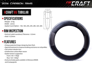 KCRAFT 85 TUBULAR CARBON RIM