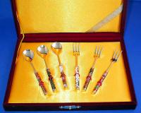 Cloisonne Round-handle Spoons and Forks