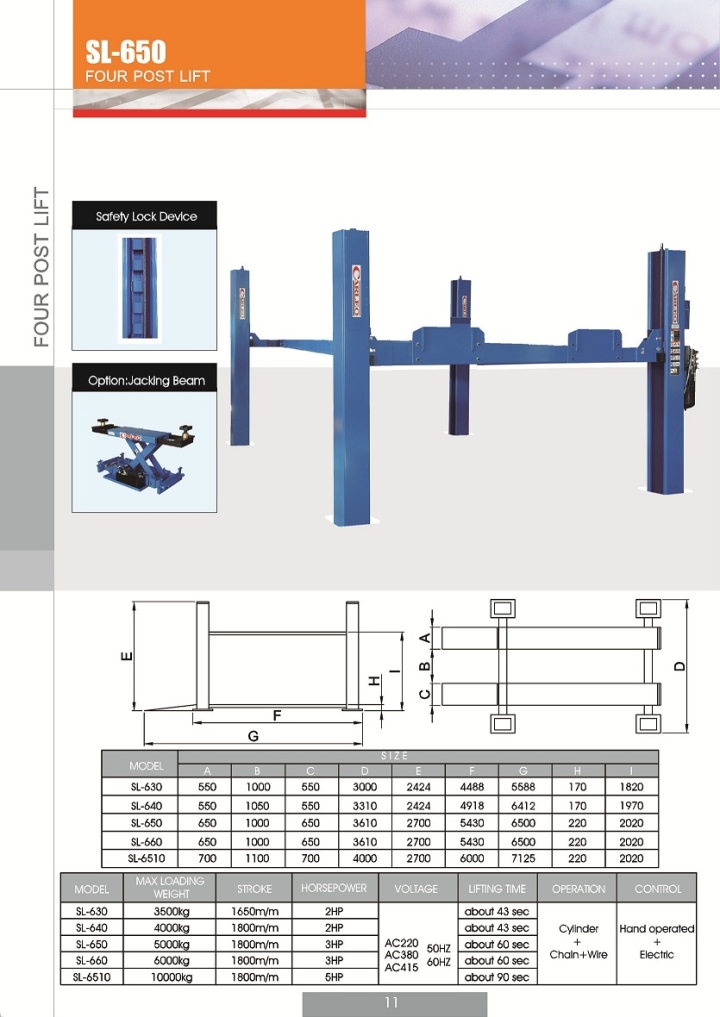 Four Post Lift (4.0tons) /car lift /auto lift