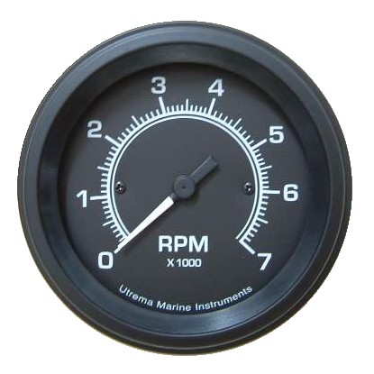 Utrema Black Marine Tachometer 3-3/8