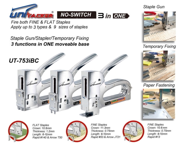 3 function in ONE all steel staple gun tacker