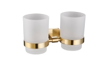 Double Tumbler Holder Brushed Brass