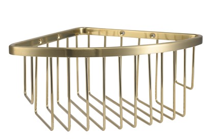 Brushed Brass Corner Basket