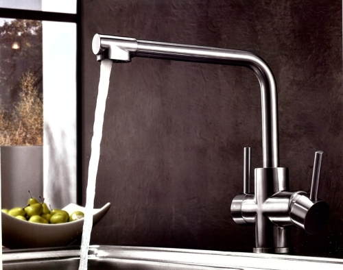 Stainless steel  3WAY DUAL HANDLE SINK MIXER