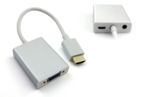 HDMI to VGA+3.5MM Audio+Mirco USB converter-Aluminum case with cable