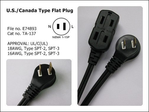 U.S./Canada Type Flat Plug