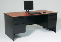 Full End Panel Desk w/ Double Pedestal