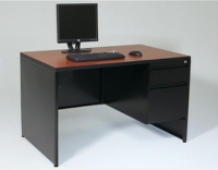 Full End Panel Desk w/ Single Pedestal