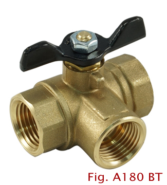 2-PC 3-way Brass Ball Valve