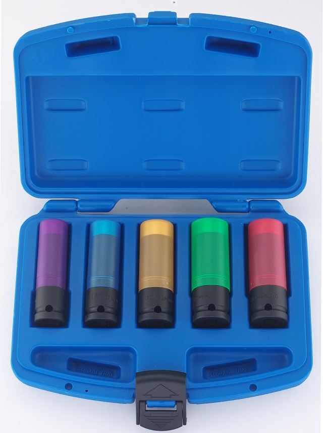 5PCS Thin-Wall Impact Socket Set-彩色