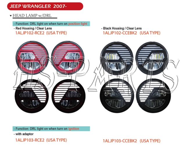 Jeep Wrangler 2007-2016 LED Head Lamp Lights w/driving lights