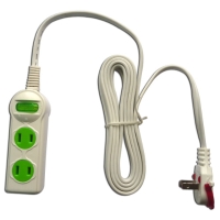 Household power strip (1-switch, 2-socket, 6ft)