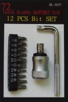 72 teeth ratchet -12 pcs STUBBY BIT SET