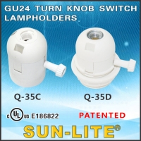 GU24 Turn Knob Switch Lampholders