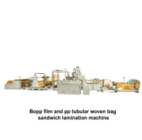 03.Bopp film and pp tubular woven bag sandwich lamination machine