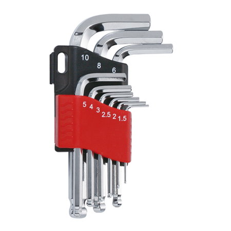 Short ball-point hex key wrench set